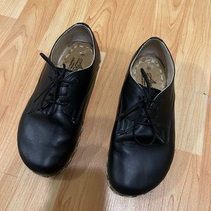 black leather women’s barefoot grounding shoes oxfords loafers size 37 us 6.5 7